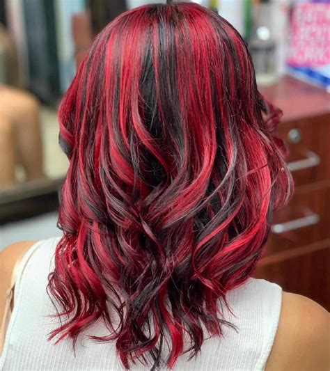 Top 30 Red Highlights On Black Hair Ideas (2021 Updated) - Tattooed Martha