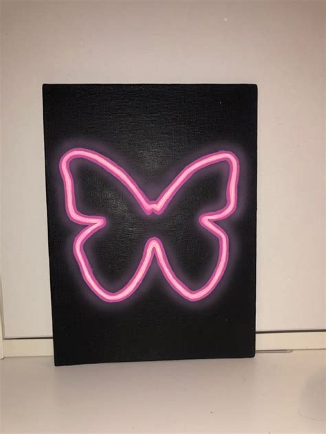 butterfly neon sign painting | Small canvas art, Diy art painting, Art ...