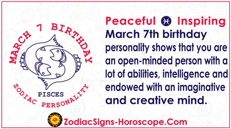 March 7 Zodiac (Pisces) Horoscope Birthday Personality and Lucky Things