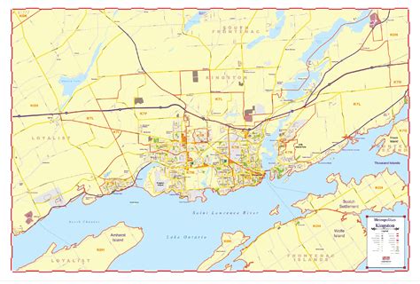 Map of Kingston Ontario - Large and laminated New 2021 Edition with Po ...