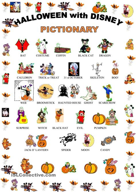 Halloween pictionary with Disney characters | Disney characters ...