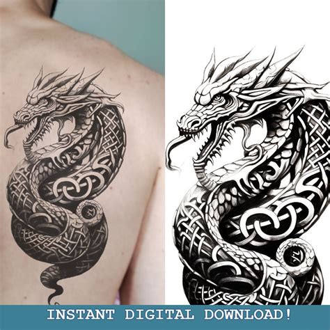 Jormungandr the Midgard Serpent Tattoo Set of 8 Instant Digital ...