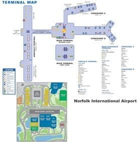 Norfolk International Airport Terminal Map