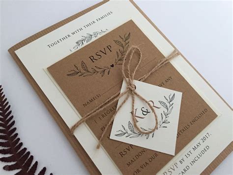 Woodland Rustic Wedding Invitation Bundle Invitation Kraft - Etsy UK ...