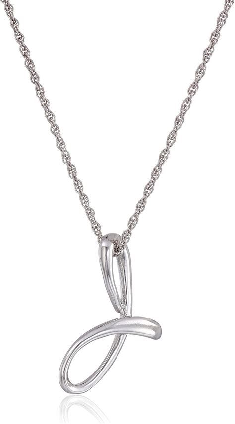 Sterling Silver Cursive Script Initial J Pendant Necklace, 18: Amazon ...