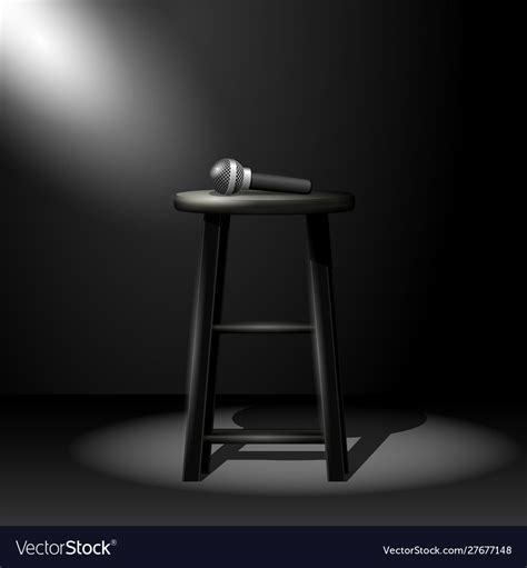 Stand up comedy stage - microphone on stool Vector Image