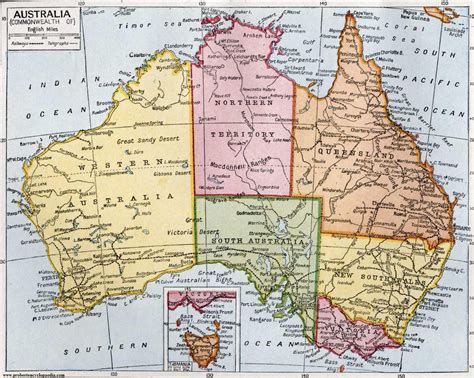 Large detailed road and administrative old map of Australia 1922 ...