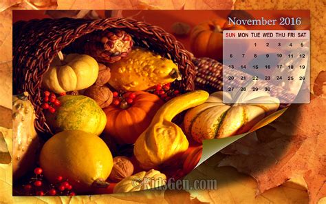 November Background Thanksgiving Calendar - 2560x1600 Wallpaper - teahub.io