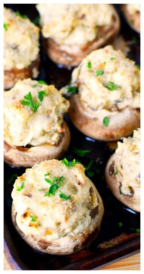 Stuffed Mushrooms with Cream Cheese Food beverage recipes for breakfast ...