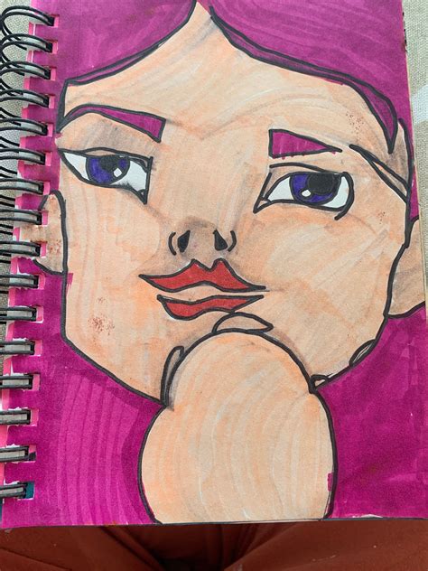 Hand drawn abstract portraits in alcohol markers | Etsy