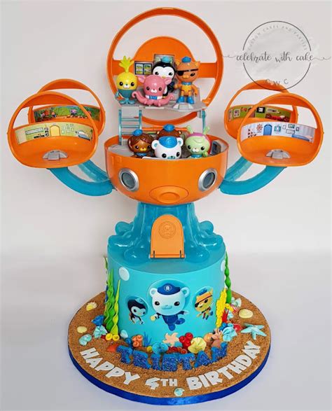 Octonauts single tier with Toy Octopod Cake