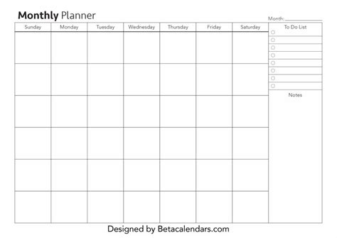 Free Printable Monthly Planner Templates