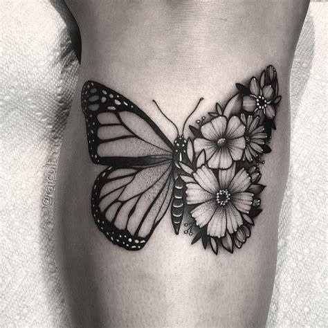 Half floral monarch butterfly for Karly 🦋🌸 | Tattoos, Butterfly tattoos ...