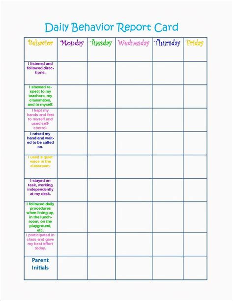 Behavior Charts Printable for Kids | Activity Shelter