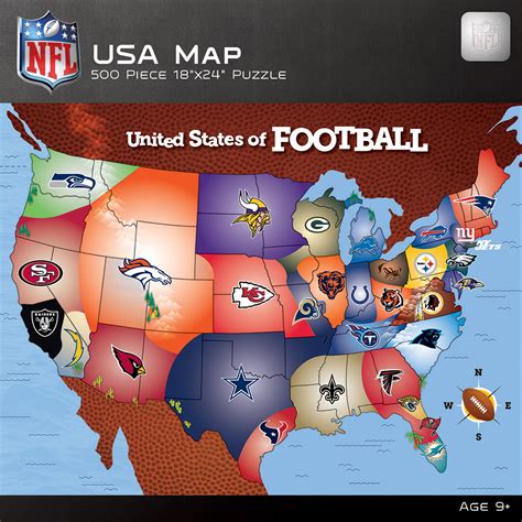 NFL USA Map Jigsaw Puzzle | PuzzleWarehouse.com