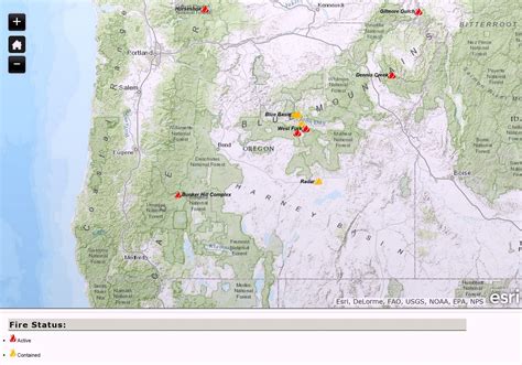 Current Oregon Wildfire Map for July 8 - large fire map