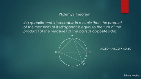 Ptolemy's Theorem: Simple proof using similarity of triangles. - YouTube