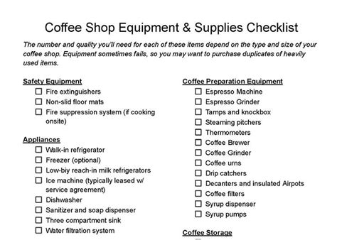 Coffee Shop Equipment Layout