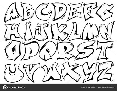 English Alphabet Graffiti Style Vector Graphic Stock Vector Image by ...