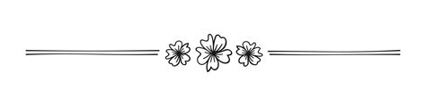 Cute floral page divider doodle illustrations. Simple flower border ...