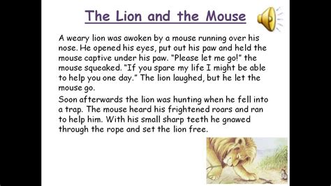 The Lion And The Mouse Writing