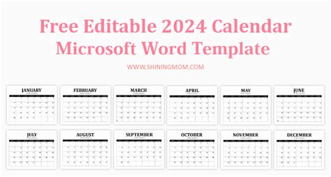 Microsoft Word Calendar Template 2024 Free Download Windows 10 ...