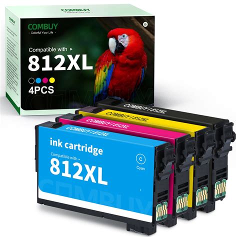 812 XL Ink Cartridge for Epson 812XL T812 Ink for Workforce Pro WF-7820 ...