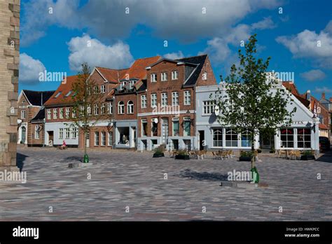 Square of Ribe, medieval town, ancient capital of Denmark Stock Photo ...