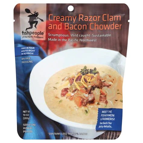 Fishpeople Creamy Razor Clam & Bacon Chowder, 10 Oz - Walmart.com ...