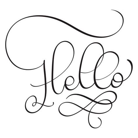 Hello word on white background. Hand drawn Calligraphy lettering Vector ...