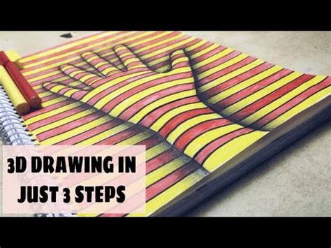 How to Draw 3D Hand by easy trick || step by step drawing of 3D Hand ...