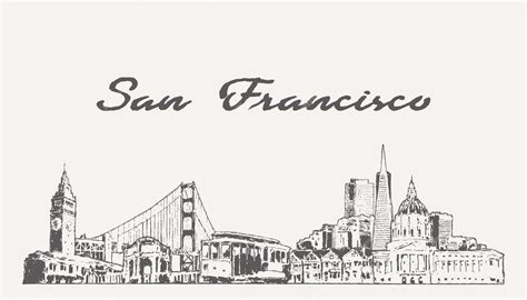 Premium Vector | San francisco skyline usa hand drawn sketch