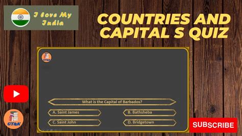 Countries and Capitals quiz with answer Part-3 - YouTube