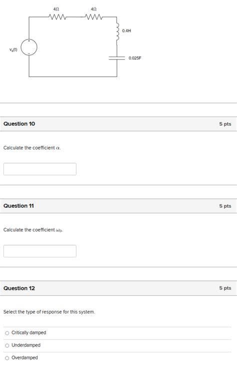 Solved Calculate the coefficient α. Question 11 5 pts | Chegg.com