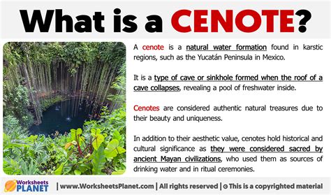 What is a Cenote | Definition of Cenote