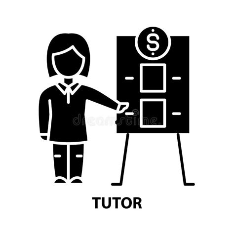 Tutor Icon, Black Vector Sign with Editable Strokes, Concept ...