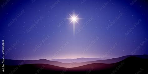 Star over Bethlehem, christmas night, Jesus birth Stock Vector | Adobe ...