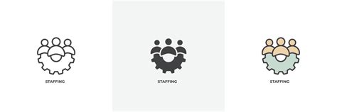 staffing icon. Line, solid and filled outline colorful version, outline ...