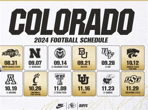 Colorado Football Schedule 2024 Printable - Image to u