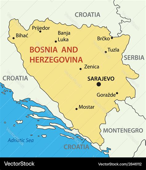 Bosnia and herzegovina - map Royalty Free Vector Image