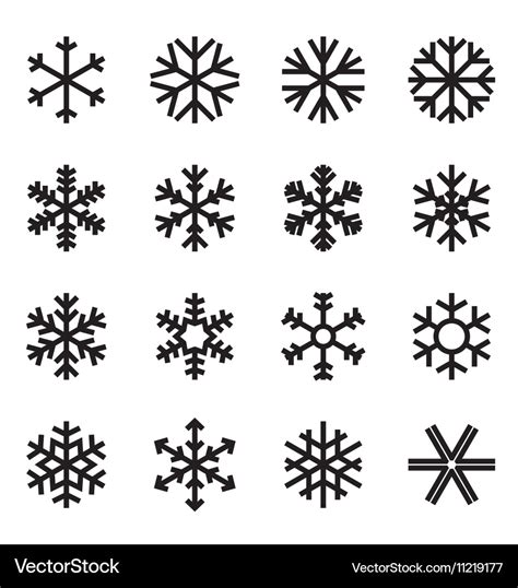 Simple snowflake icons Royalty Free Vector Image