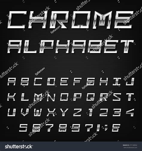 Chrome Alphabet Vector Font Type Letters Stock Vector (Royalty Free ...