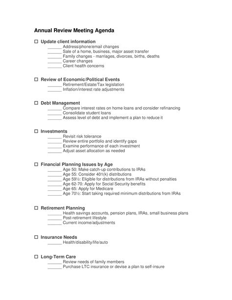 Performance Review Agenda Template | TUTORE.ORG - Master of Documents