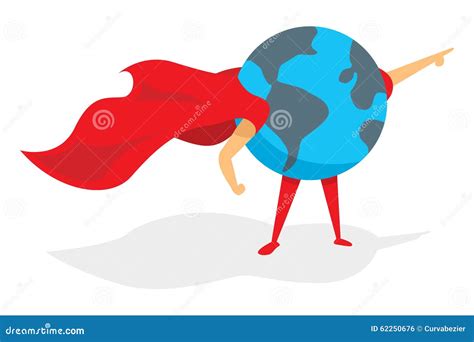 Planet Earth Super Hero with Cape Stock Vector - Illustration of save ...