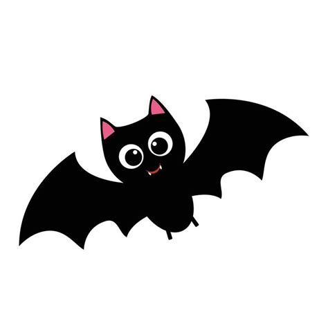 a black bat with pink ears and big eyes on it's back flying through the air