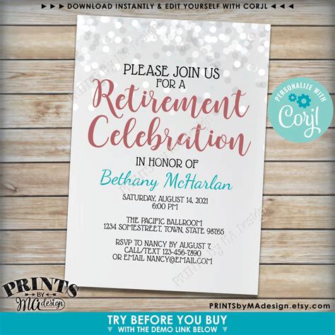 Retirement party invitations | Early Retirement