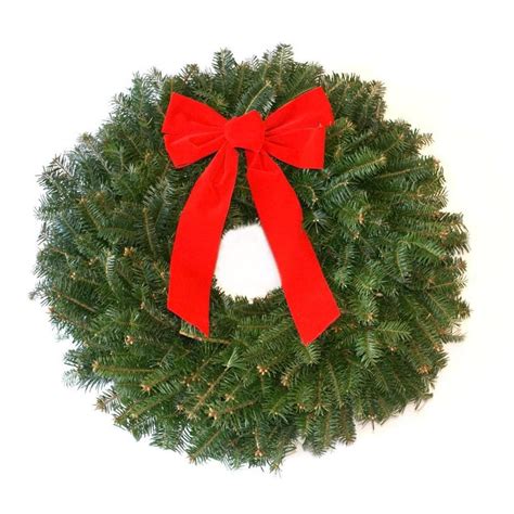 22-in Fresh Fraser Fir Christmas Wreath with Bow at Lowes.com