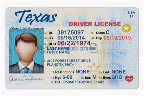 Texas Driver License Psd Template - Texas Driver's License, HD Png ...