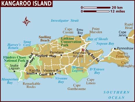 Map of Kangaroo Island