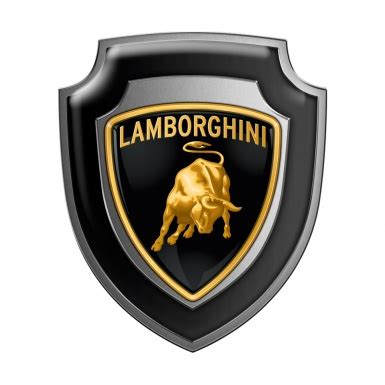 Lamborghini Silicone Sticker Black Metal Effect Classic Logo | Domed ...